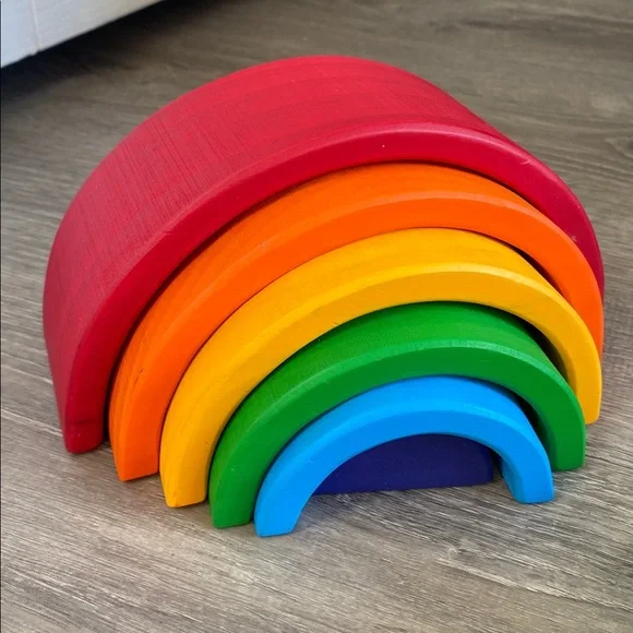 Toddler Toy Bundle -Wooden Rainbow, Seek and Find and Dimpl Toy - Picture 2 of 4